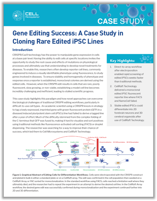 CellRaft AIR gene editing case study